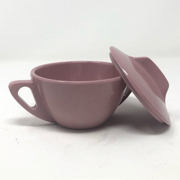 Vintage Prolon Ware Pink Sugar Bowl With Lid Midcentury Mod Boho 0358 - Picture 1 of 8